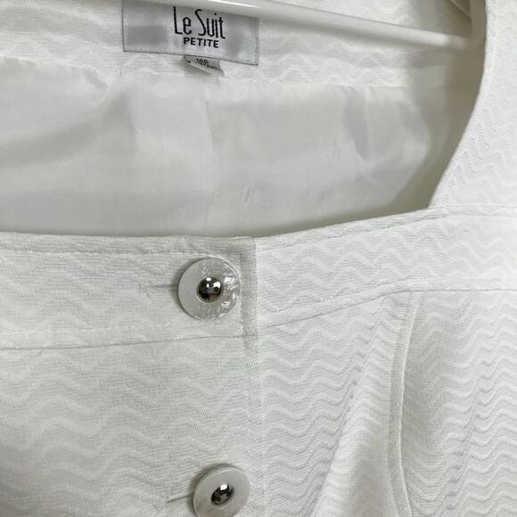Le Suit Petite White Short Sleeve Jacket 16P - Picture 3 of 5